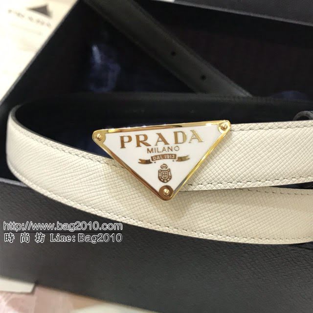PRADA女士皮帶 普拉達經典塗琺瑯三角形腰帶  jjp2019